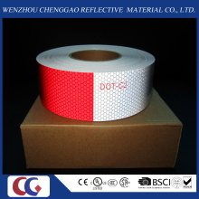 Red and White PVC Crystal Lattice Reflective Tape (C3500-B(D))